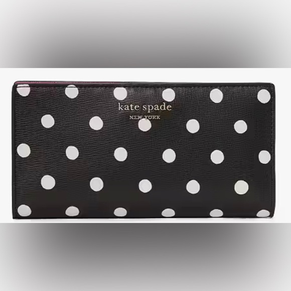kate spade Handbags - Kate Spade polkadot, wallet with pink interior- SO CUTE! Like new!